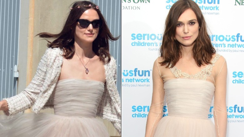 Keira Knightley in abito corto bianco in tulle