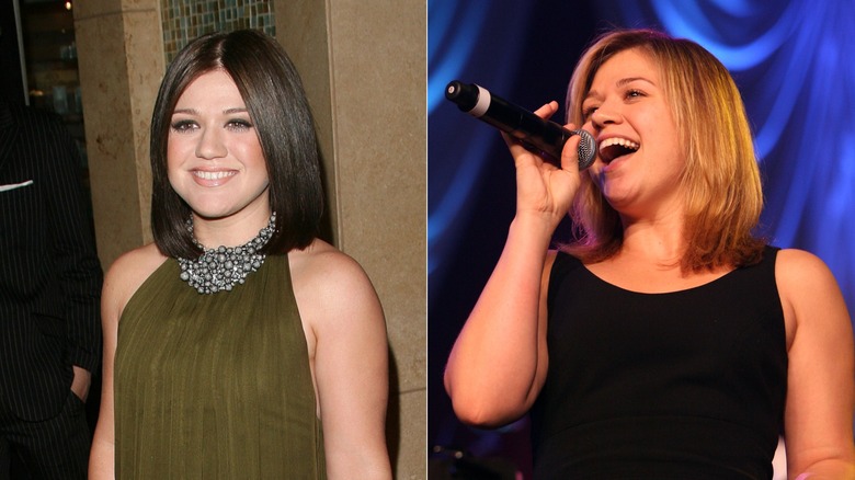 Kelly Clarkson castana bionda lob