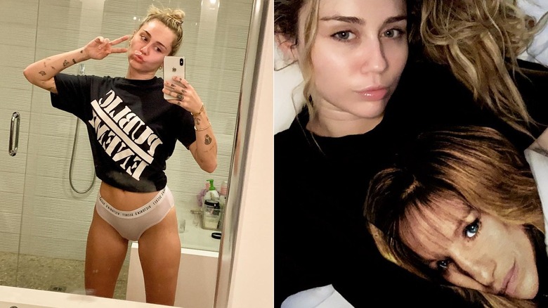 Miley Cyrus selfie senza trucco