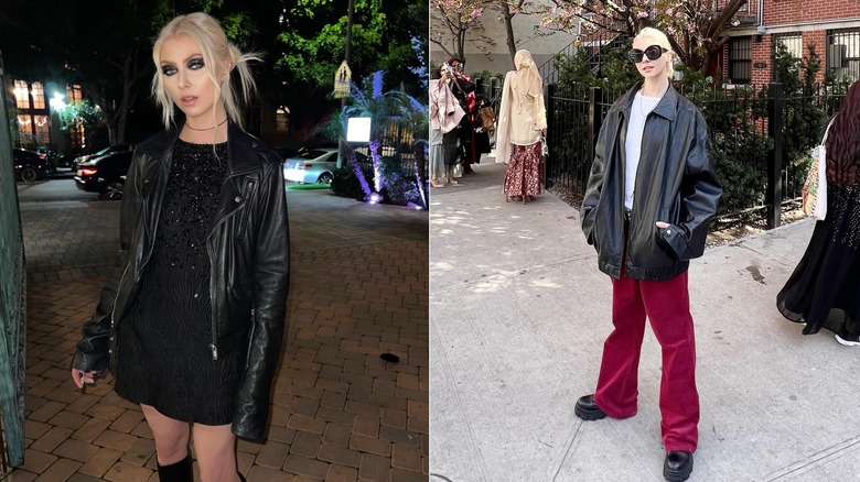 Taylor Momsen in giacche di pelle