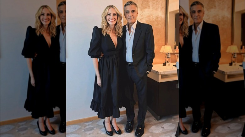 George Clooney con il braccio attorno a Julia Roberts