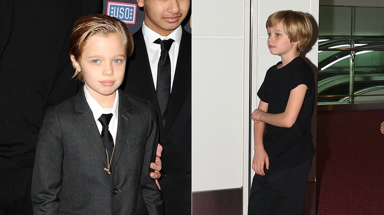 Shiloh Jolie-Pitt vestito e cravatta