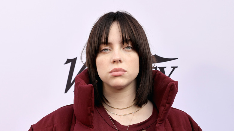 Billie Eilish capelli castani lisci