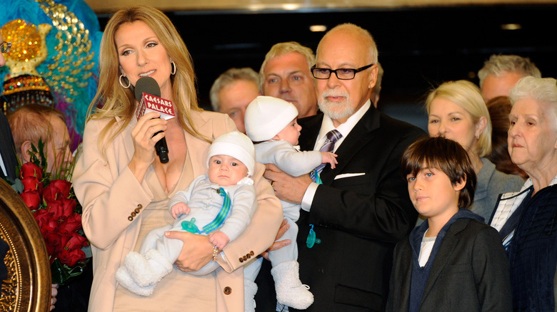 Celine Dion, René Angélil con i loro figli