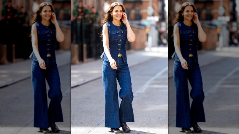 Katie Holmes indossa un doppio denim