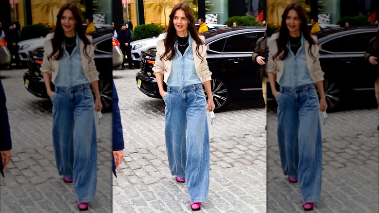 Katie Holmes indossa un doppio denim