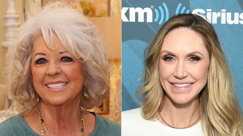 Paula Deen e Lara Trump sorridono, immagine divisa