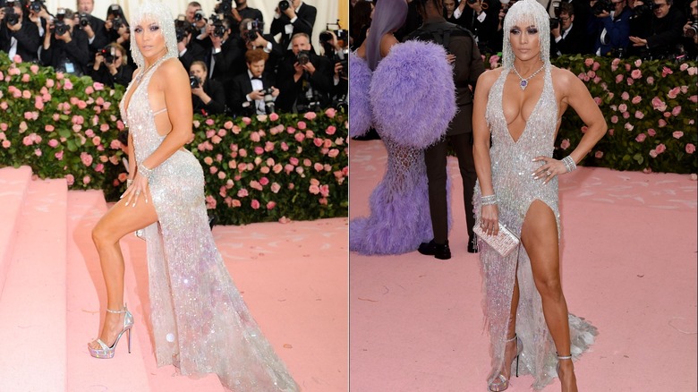 L'abito con perline di Jennifer Lopez al Met Gala