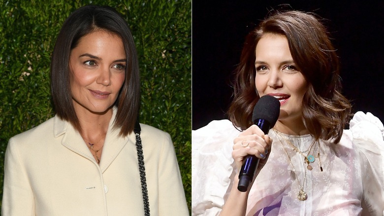 Katie Holmes con riga laterale