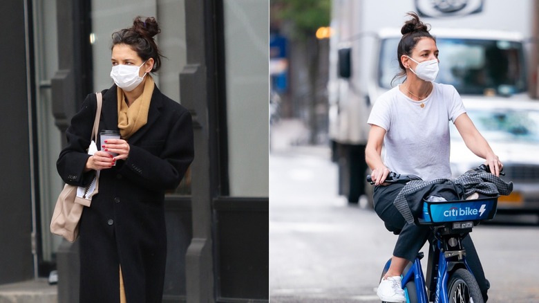 Katie Holmes con chignon spettinato