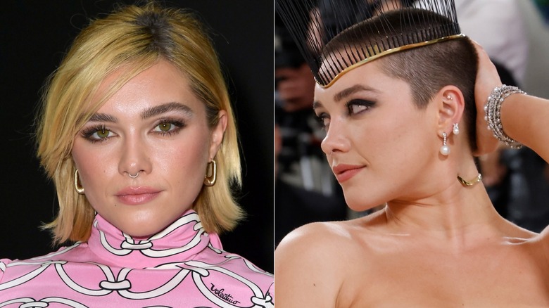 Florence Pugh capelli biondi testa rasata