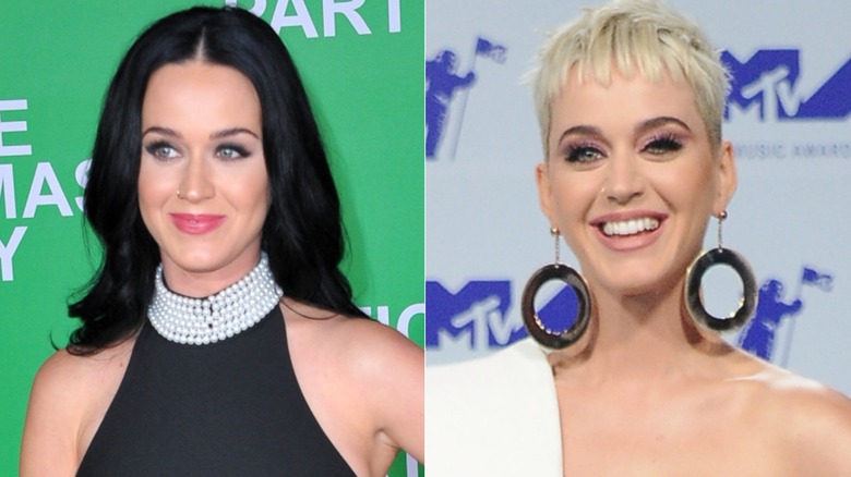 Katy Perry capelli neri biondi pixie