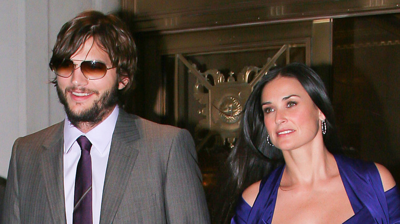 Ashton Kutcher con l'allora moglie Demi Moore