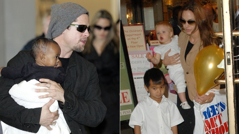 Angelina Jolie e Brad Pitt con i bambini