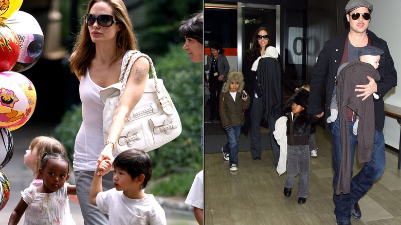 Angelina Jolie e Brad Pitt con i bambini