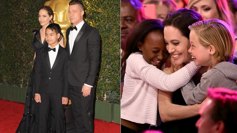 Angelina Jolie e Brad Pitt con i bambini