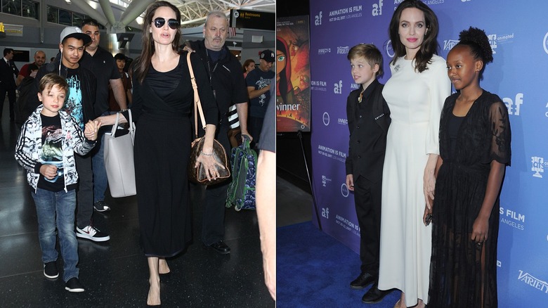 Angelina Jolie con i suoi figli