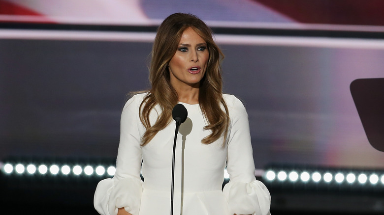 Melania Trump tiene un discorso alla Convention Nazionale Repubblicana del 2016