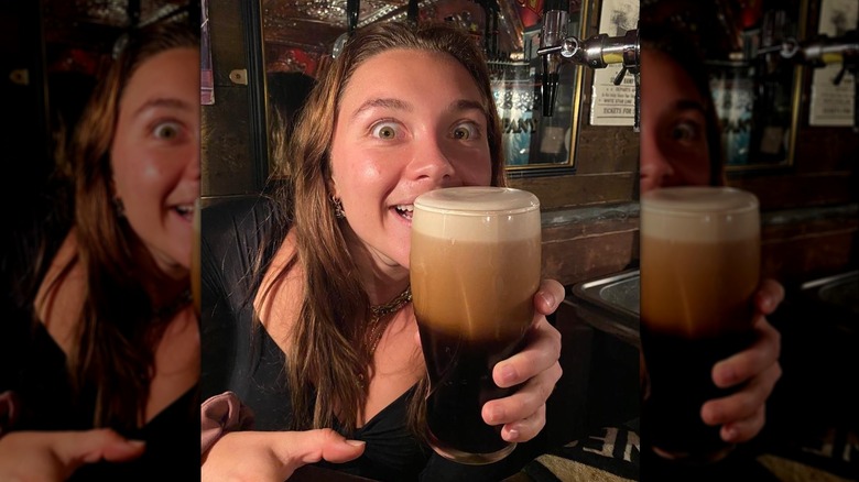 Florence Pugh con una Guinness