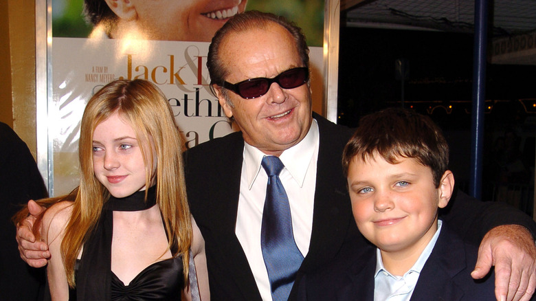 Jack Nicholson con la figlia Lorraine e il figlio Ray