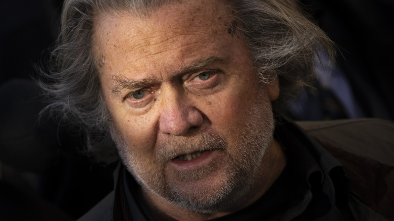 Steve Bannon capelli lunghi cupo