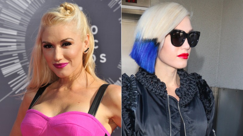 Gwen Stefani capelli tinti di blu e nero