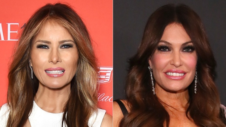 Melania Trump e Kimberly Guilfoyle sorridono