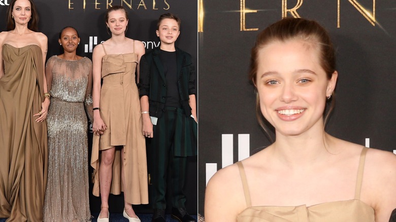 Abito beige di Shiloh Jolie-Pitt