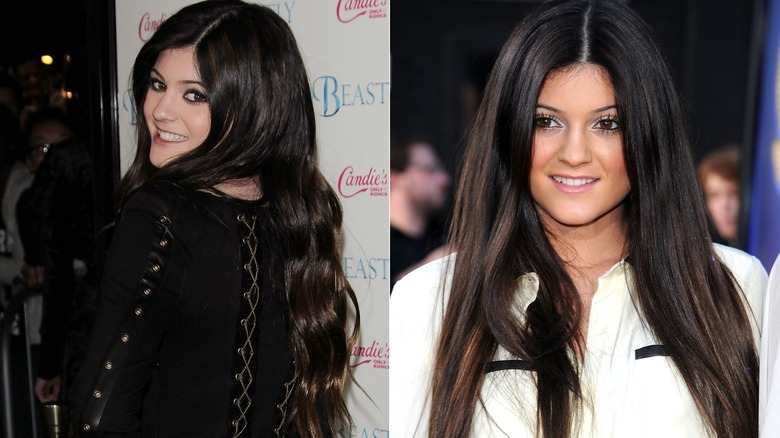 Kylie Jenner con i capelli lunghi e scuri