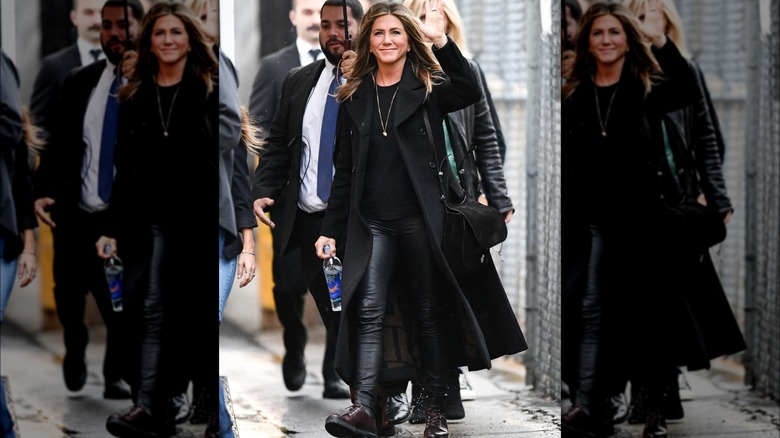 Leggings in pelle di Jennifer Aniston