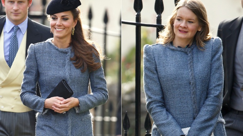 Kate Middleton in abito grigio