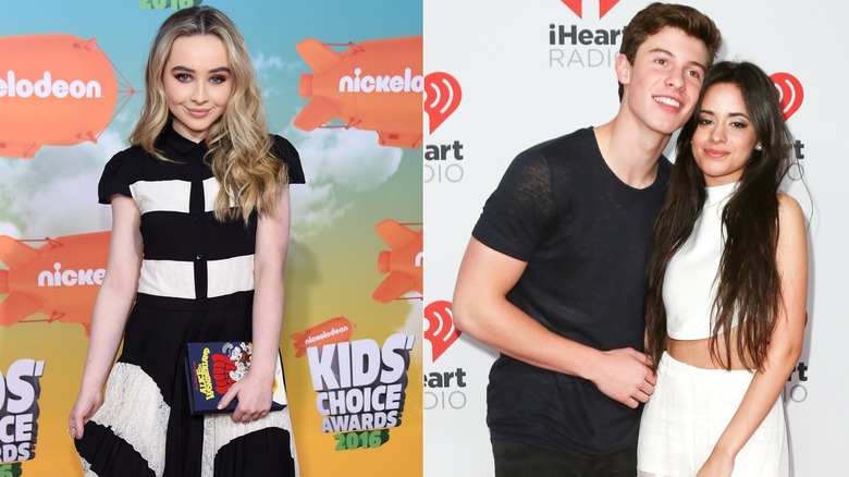 Sabrina Carpenter; Shawn Mendes e Camila Cabello in posa