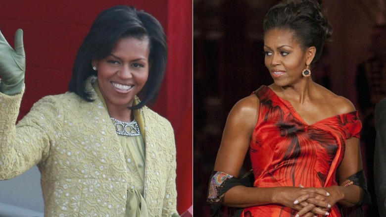 Michelle Obama in abito rosso