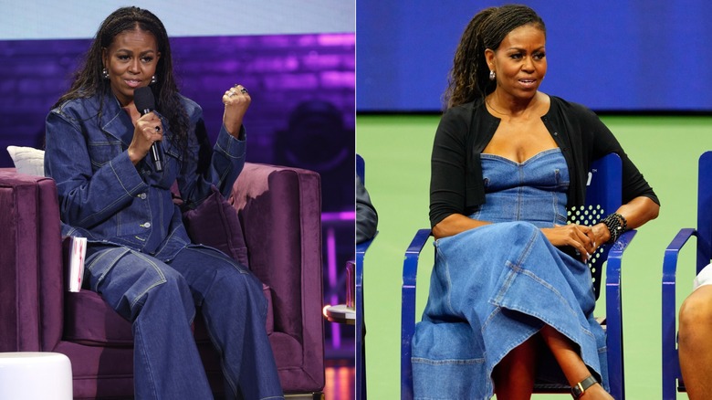 Michelle Obama in abiti in denim