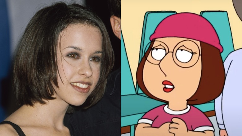 Immagine divisa di Lacey Chabert, a sinistra, e Meg Griffin dei Griffin, a destra