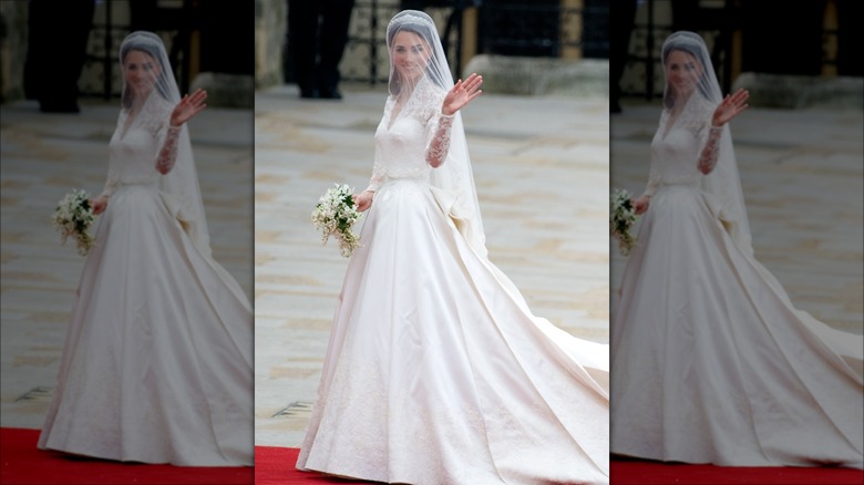 Kate Middleton nel suo abito da sposa