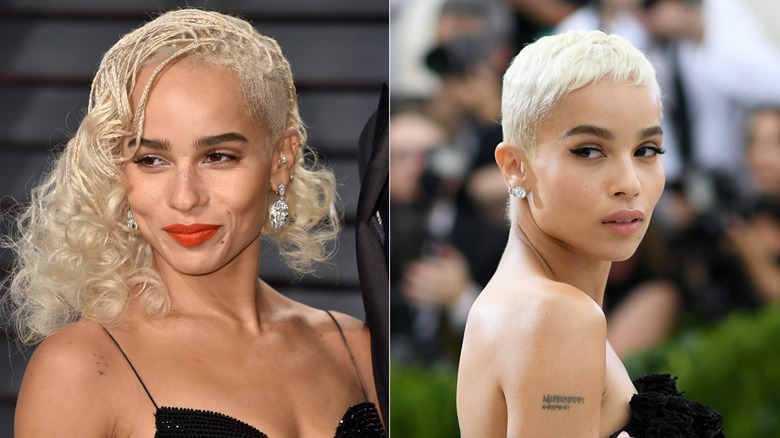 Zoë Kravitz con i capelli biondi