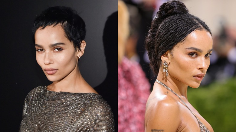 Zoë Kravitz con i capelli scuri