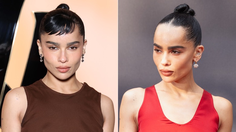 Zoë Kravitz con chignon liscio