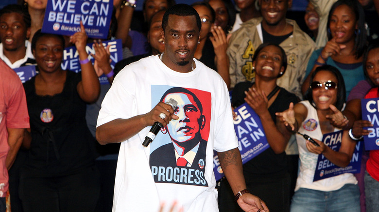 Diddy a un comizio di Obama