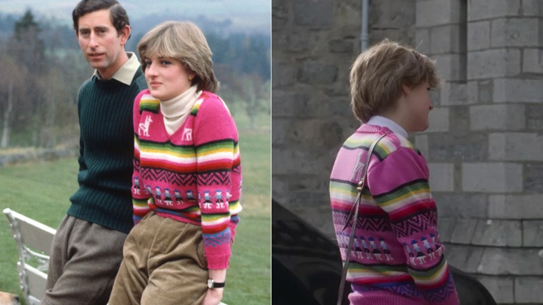 La principessa Diana con indosso un maglione Inca rosa