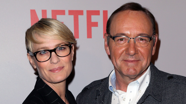 Robin Wright occhiali sorridenti Kevin Spacey occhiali