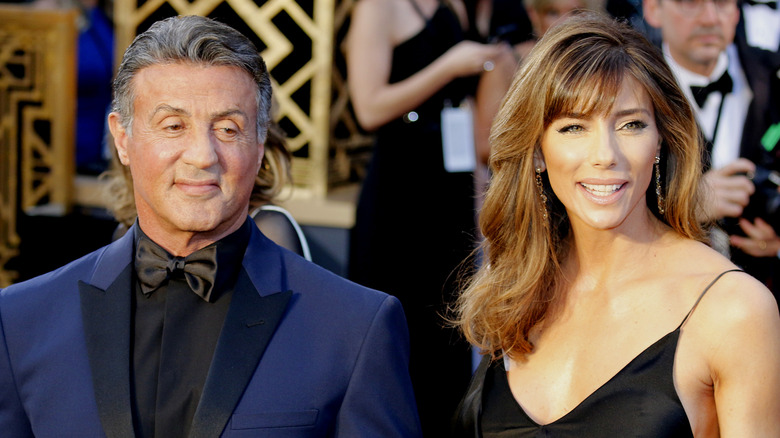 Sylvester Stallone Jennifer Flavin sorridente