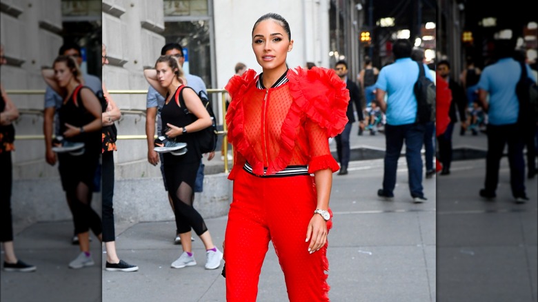 Blusa trasparente Olivia Culpo rossa