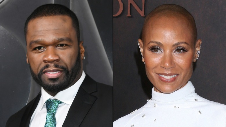 50 Cent, a sinistra, e Jada Pinkett Smith, a destra