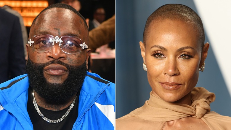 Rick Ross, a sinistra, e Jada Pinkett Smith, a destra