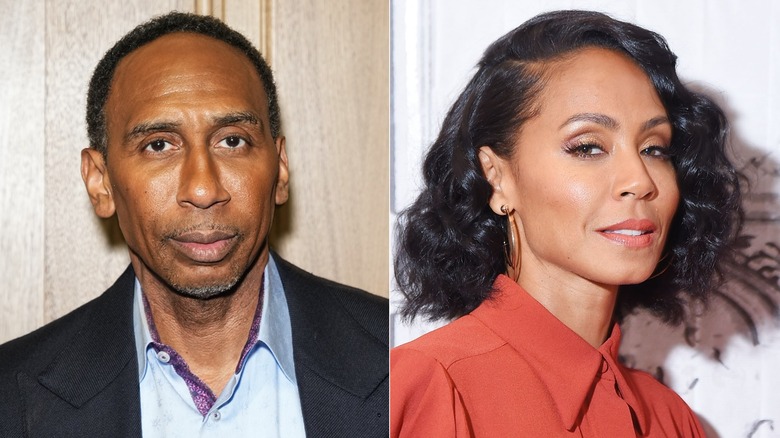 Stephen A. Smith, a sinistra, e Jada Pinkett Smith, a destra