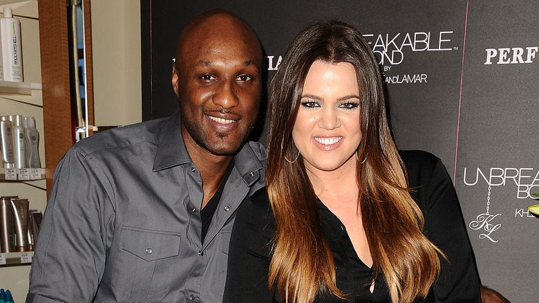 Lamar Odom e Khloe Kardashian posano insieme a Perfumania