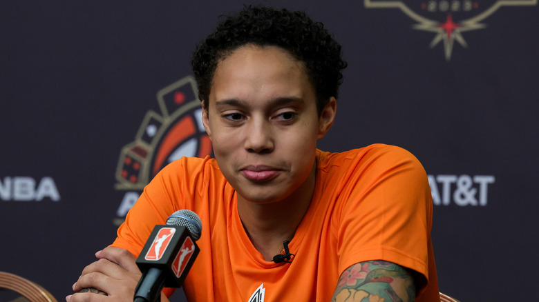 Brittney Griner in una conferenza stampa