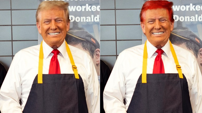 Donald Trump con i capelli rossi